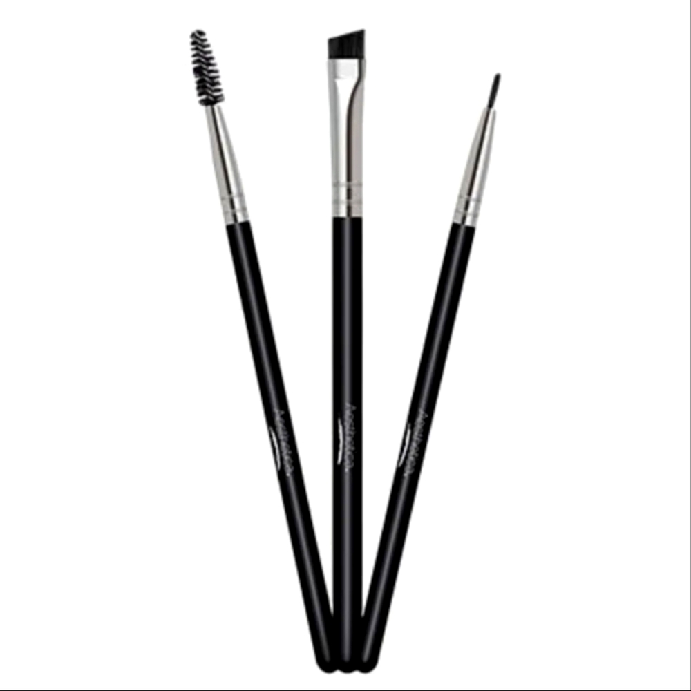 Pro Brush Series: 3-Piece Eyeliner, Brow & Spoolie Brush Set by AESTHETICA